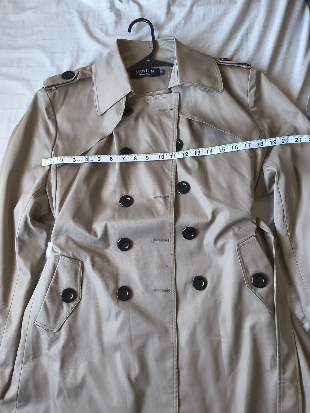 Classic Double-Breasted Taupe Trench Coat by Halogen - Picture 9 of 11